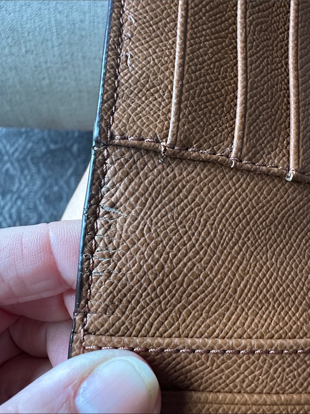 Coach Tri-fold Leather Wallet in Cognac Brown - Picture 12 of 14